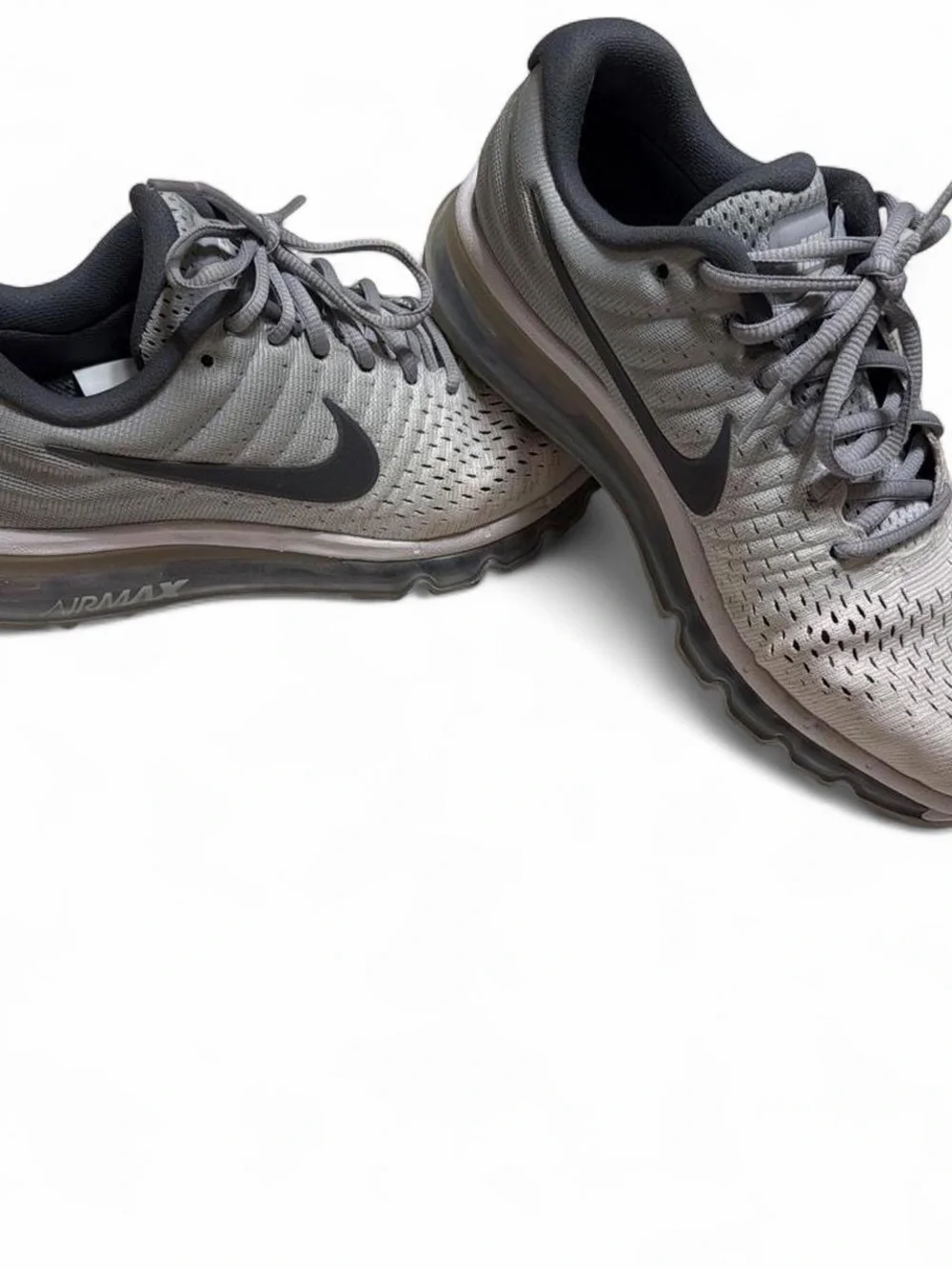Nike Men's Air Max Running Shoes - Gray with Black Swoosh